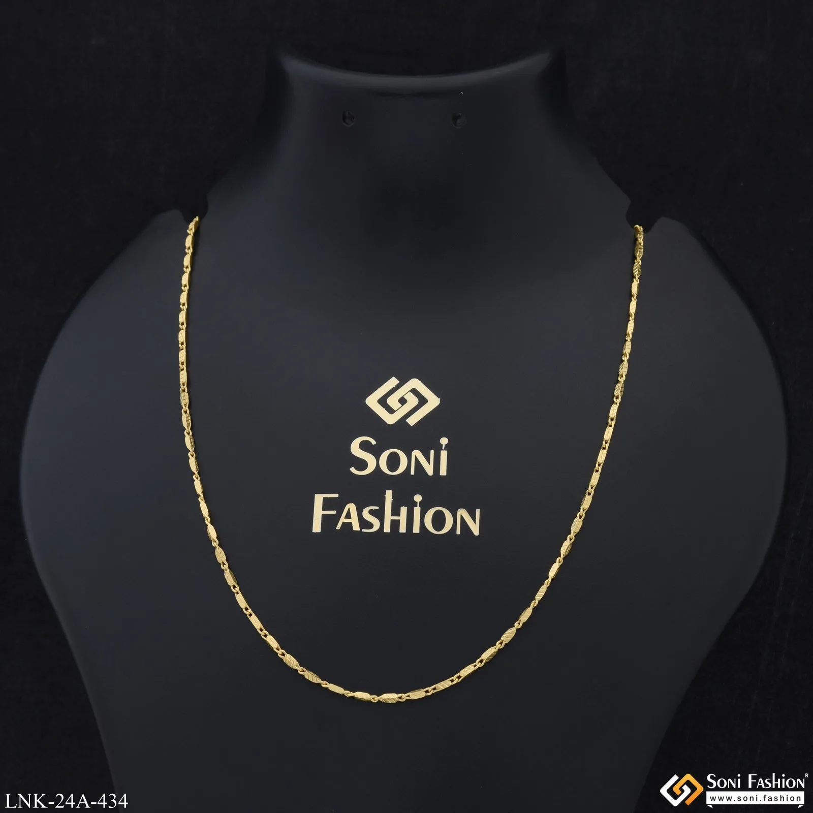 1 Gram Gold Plated Glamorous Design Latest Design Chain for Ladies - Style A434