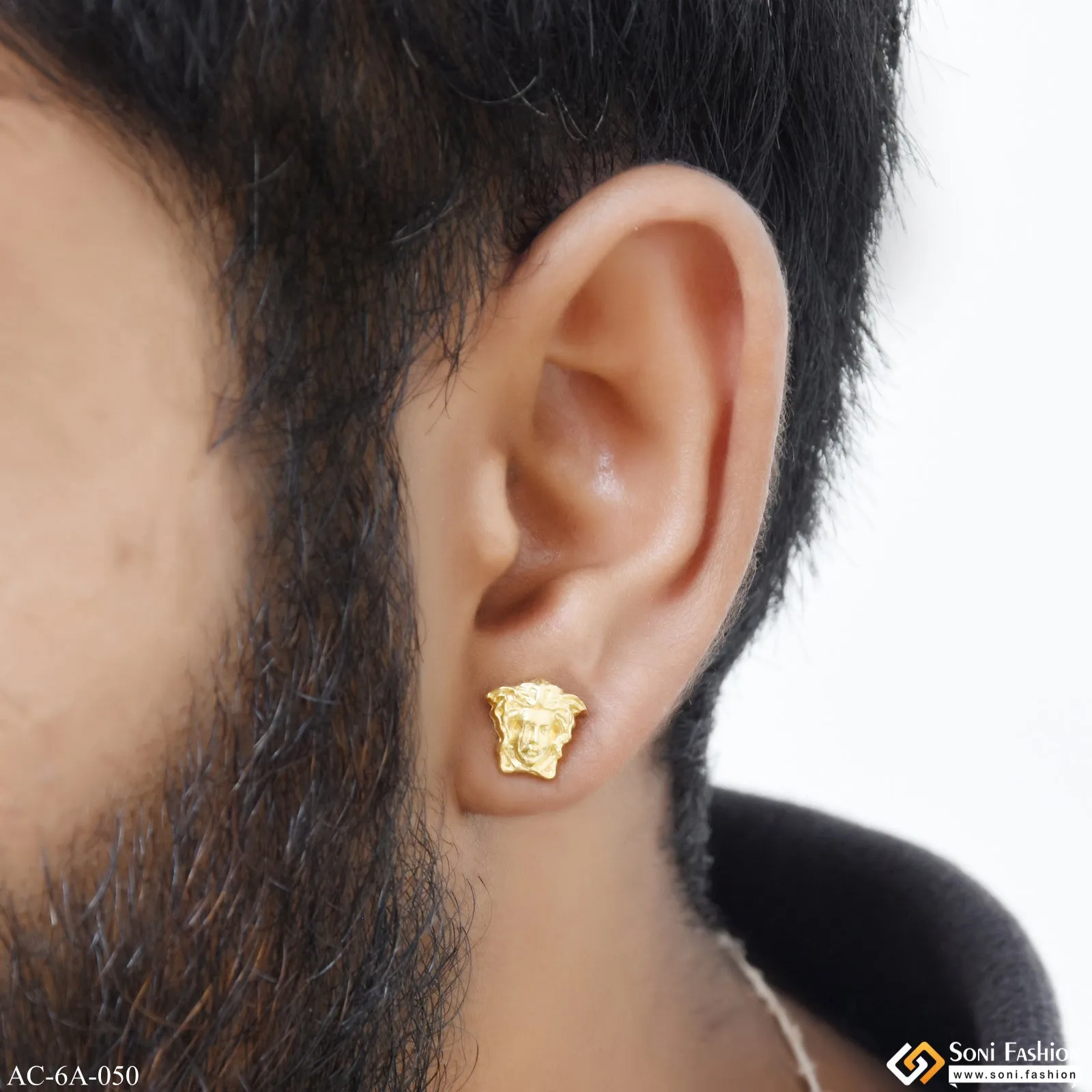 1 Gram Gold Plated Gorgeous Design Stud Earring for Men - Style A050