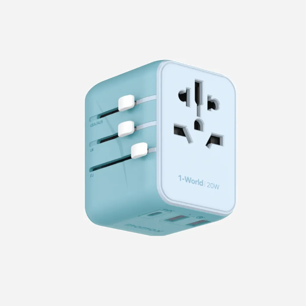 1-World 3-Port Travel Adapter 20W