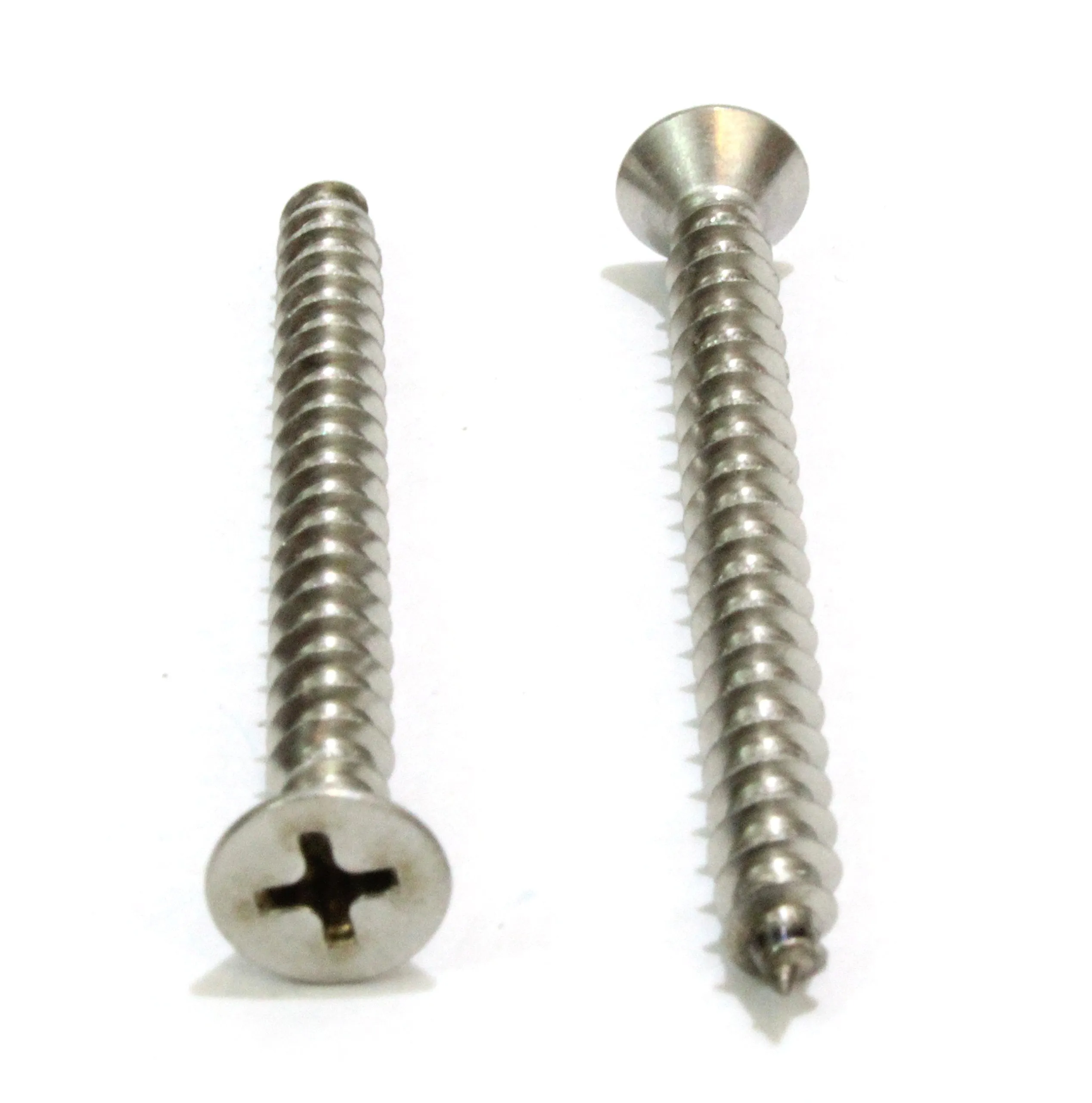 #10 X 3'' Stainless Flat Head Phillips Wood Screw, (100 Pc), 18-8 (304)