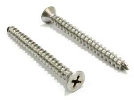 #10 X 3'' Stainless Flat Head Phillips Wood Screw, (100 Pc), 18-8 (304)