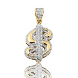 10KY 0.50CTW DIAMOND $ DOLLAR SIGN PENDANT