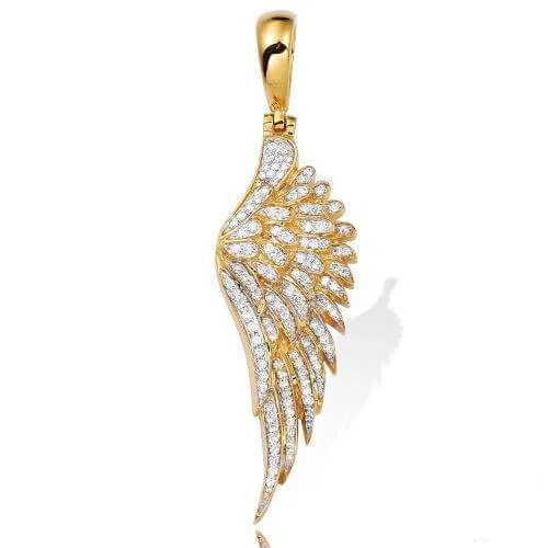 10KY 1.00CTW DIAMOND ANGEL WING PENDANT