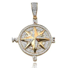 10KY 1.00CTW DIAMOND COMPASS PENDANT - SMALL