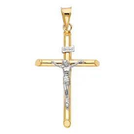 14K Gold Crucifix Cross Religious Pendant