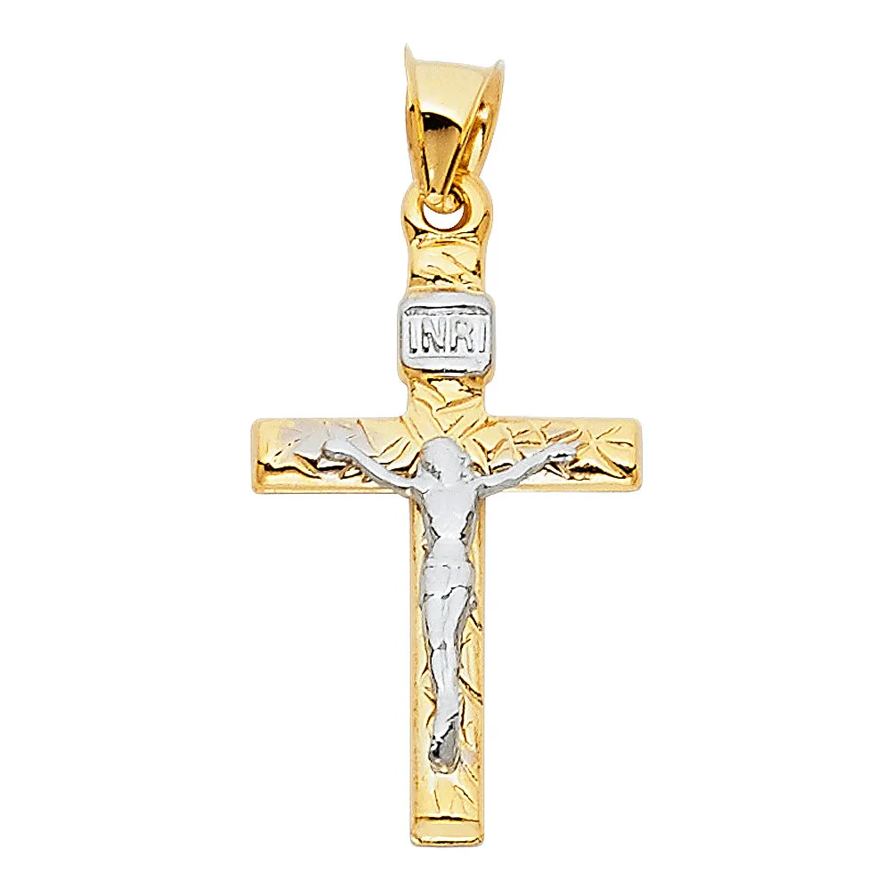 14K Gold Crucifix Cross Religious Pendant