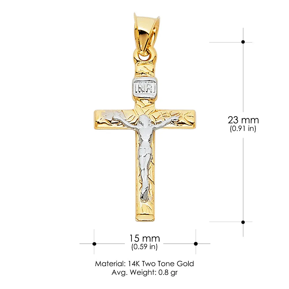 14K Gold Crucifix Cross Religious Pendant