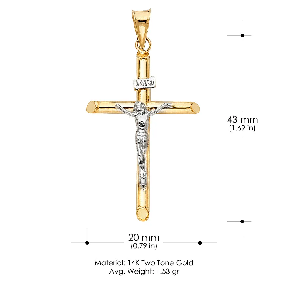 14K Gold Crucifix Cross Religious Pendant