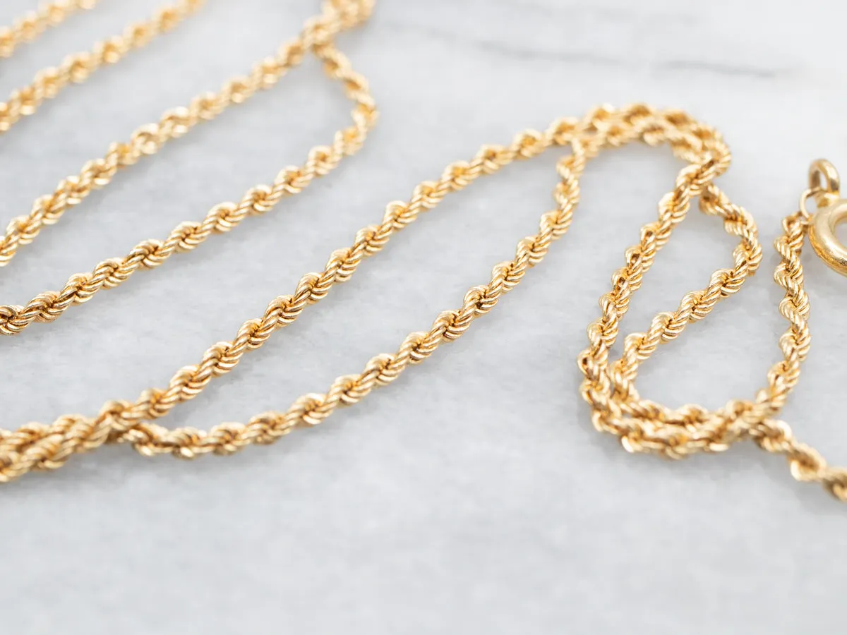 18-Karat Yellow Gold Rope Twist Chain with Spring Ring Clasp