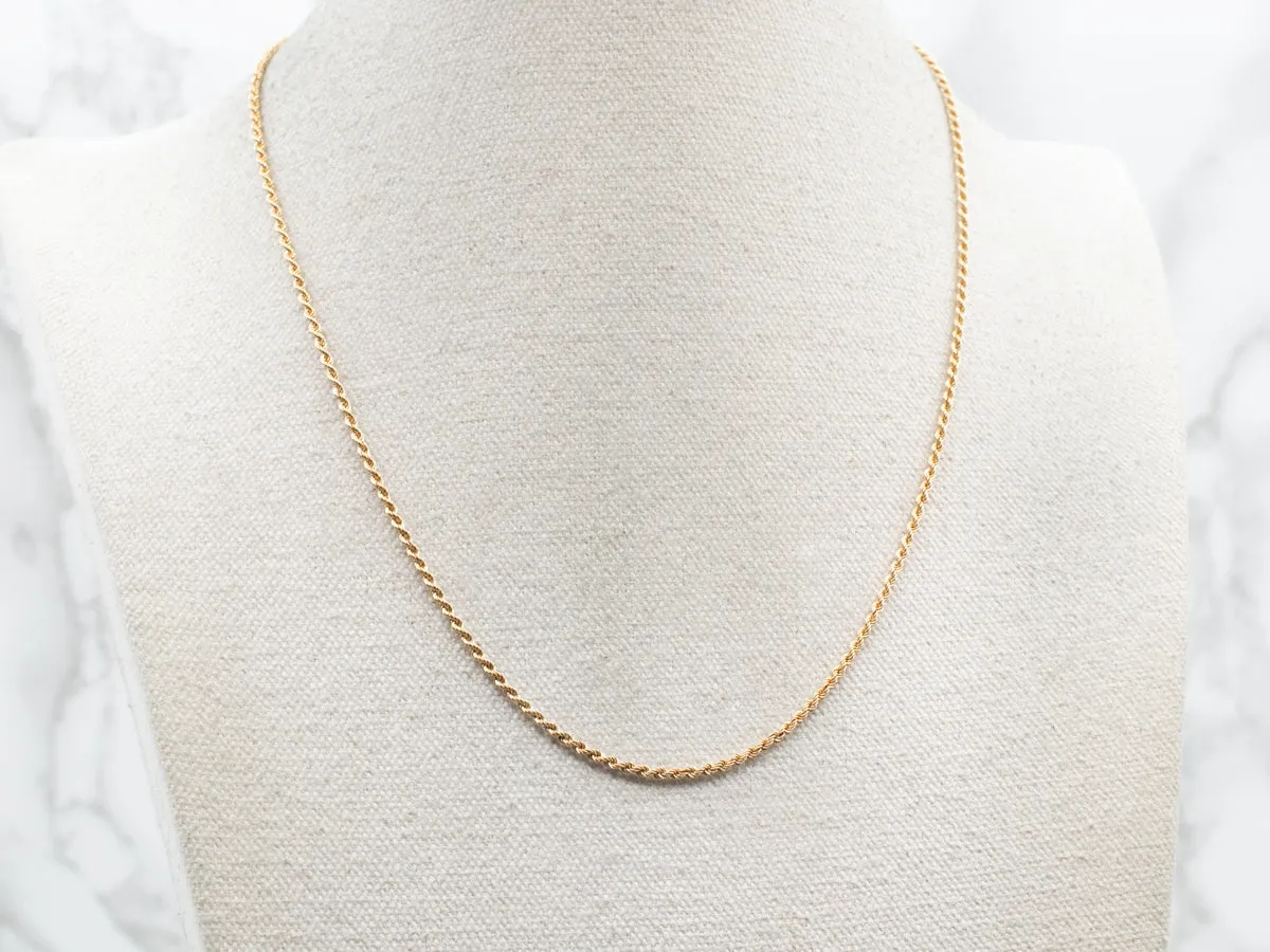 18-Karat Yellow Gold Rope Twist Chain with Spring Ring Clasp