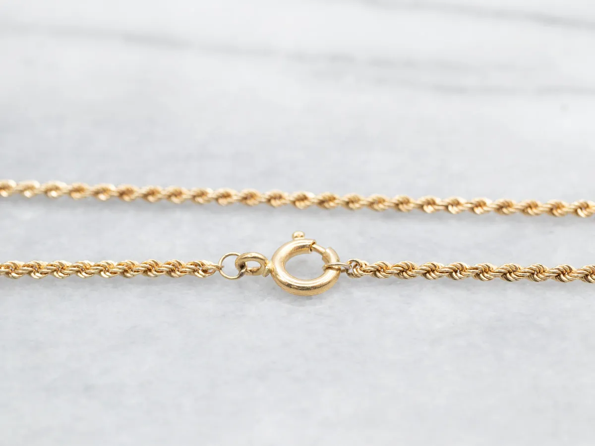 18-Karat Yellow Gold Rope Twist Chain with Spring Ring Clasp