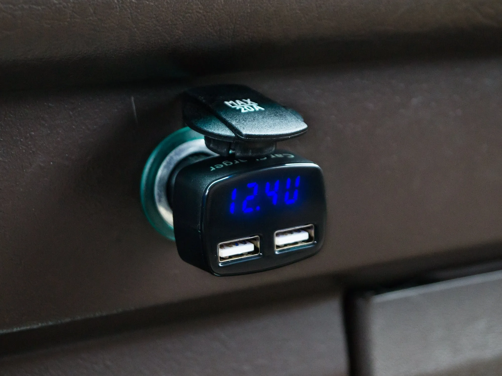 4-In-1 Dual USB Car Charger w/Digital Display