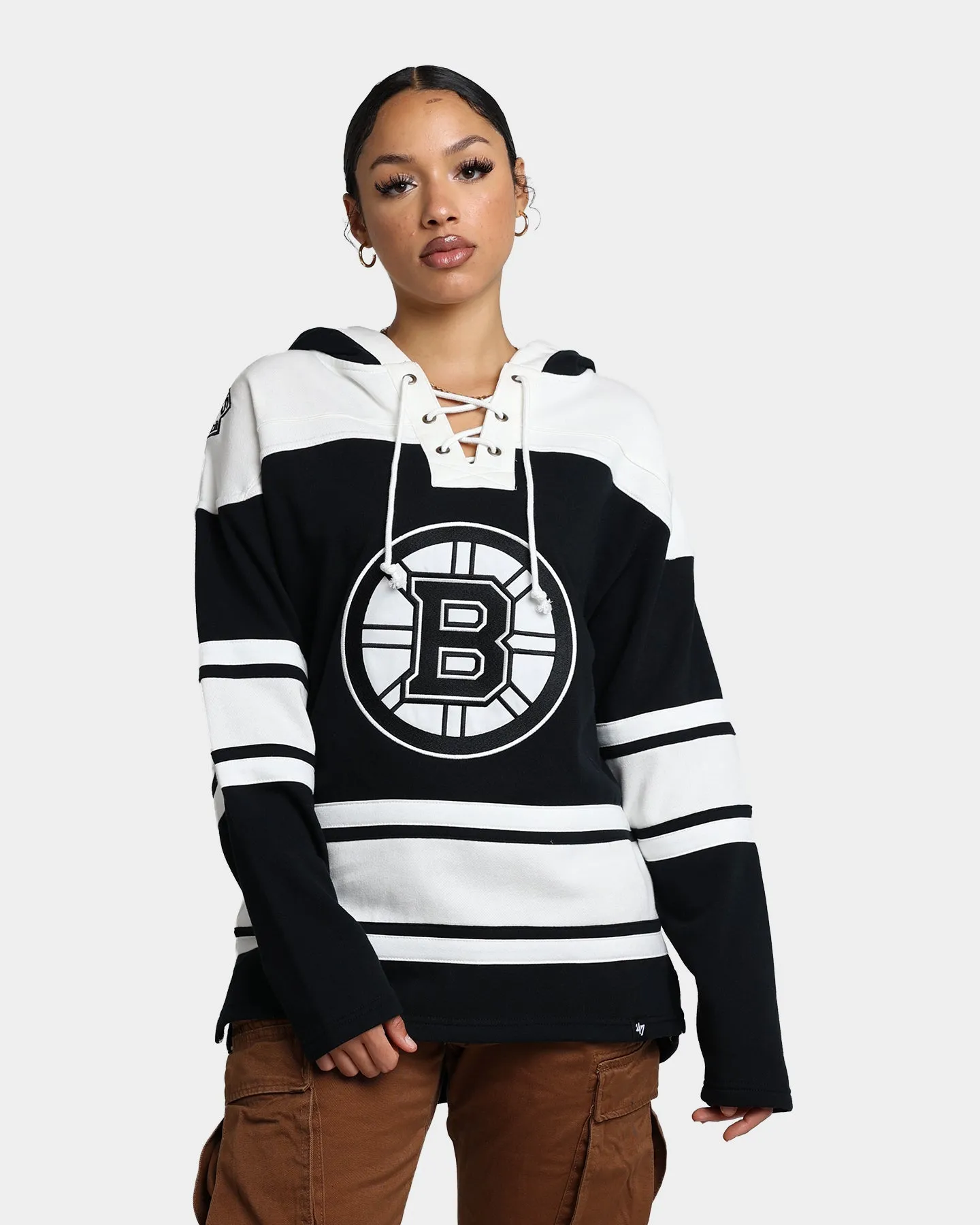 47 Brand Boston Bruins Superior Lacer Hoodie Jet Black