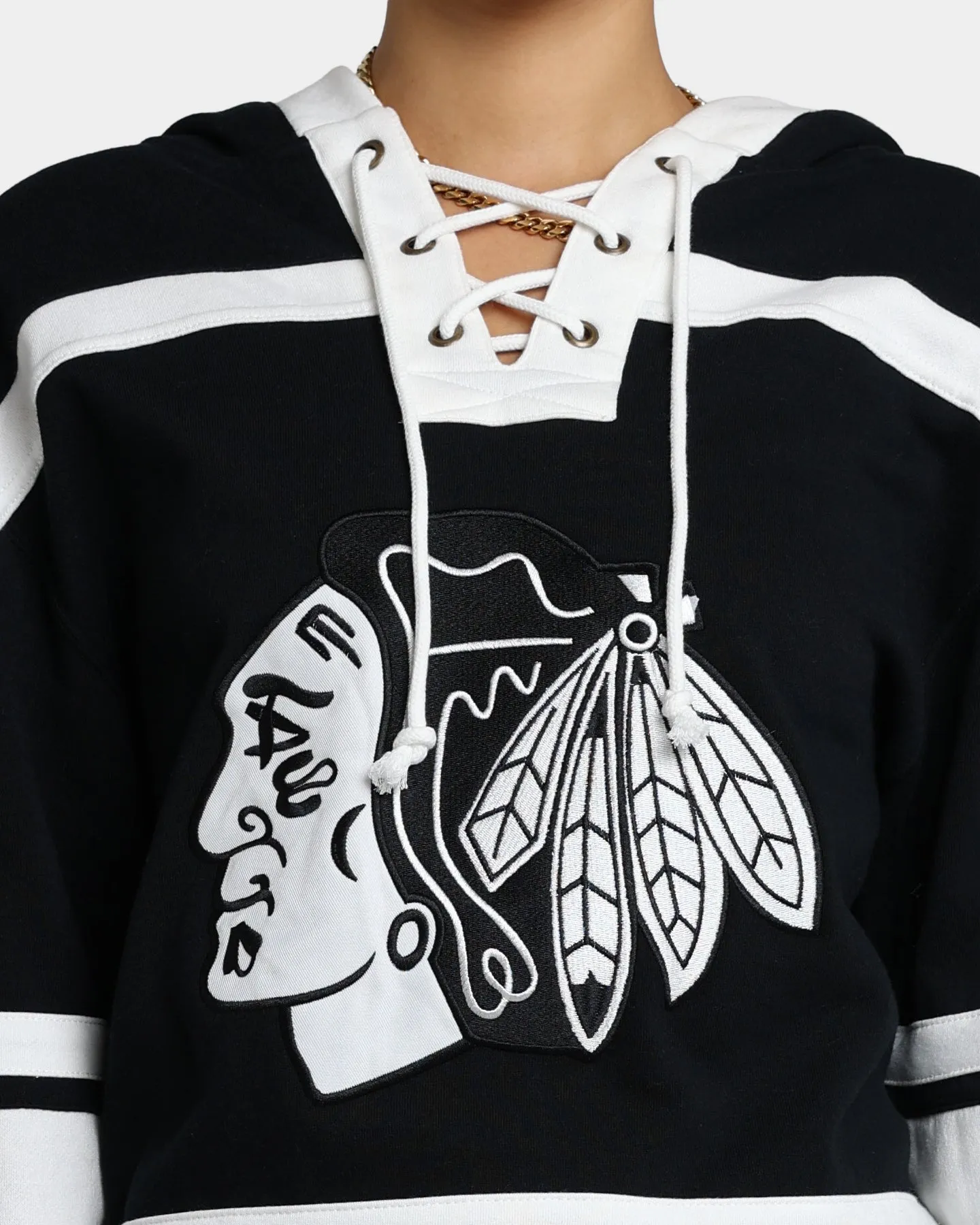 47 Brand Chicago Blackhawks Superior Lacer Hoodie Jet Black