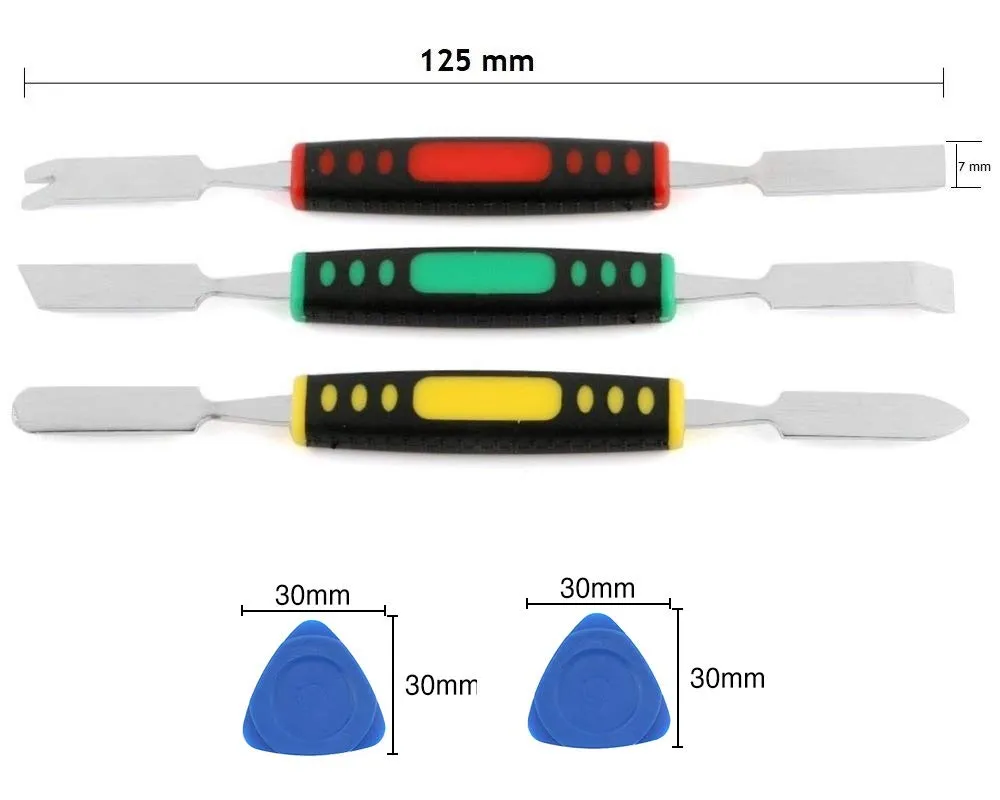 5-in-1 3pcs Dual End Metal Spudger with 2pcs Plastic Openers Prying For Mobile/Gadget Repair