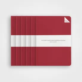 6 Pack Stone Paper Notebook Set︱A5 Hardcover, Pomegranate red