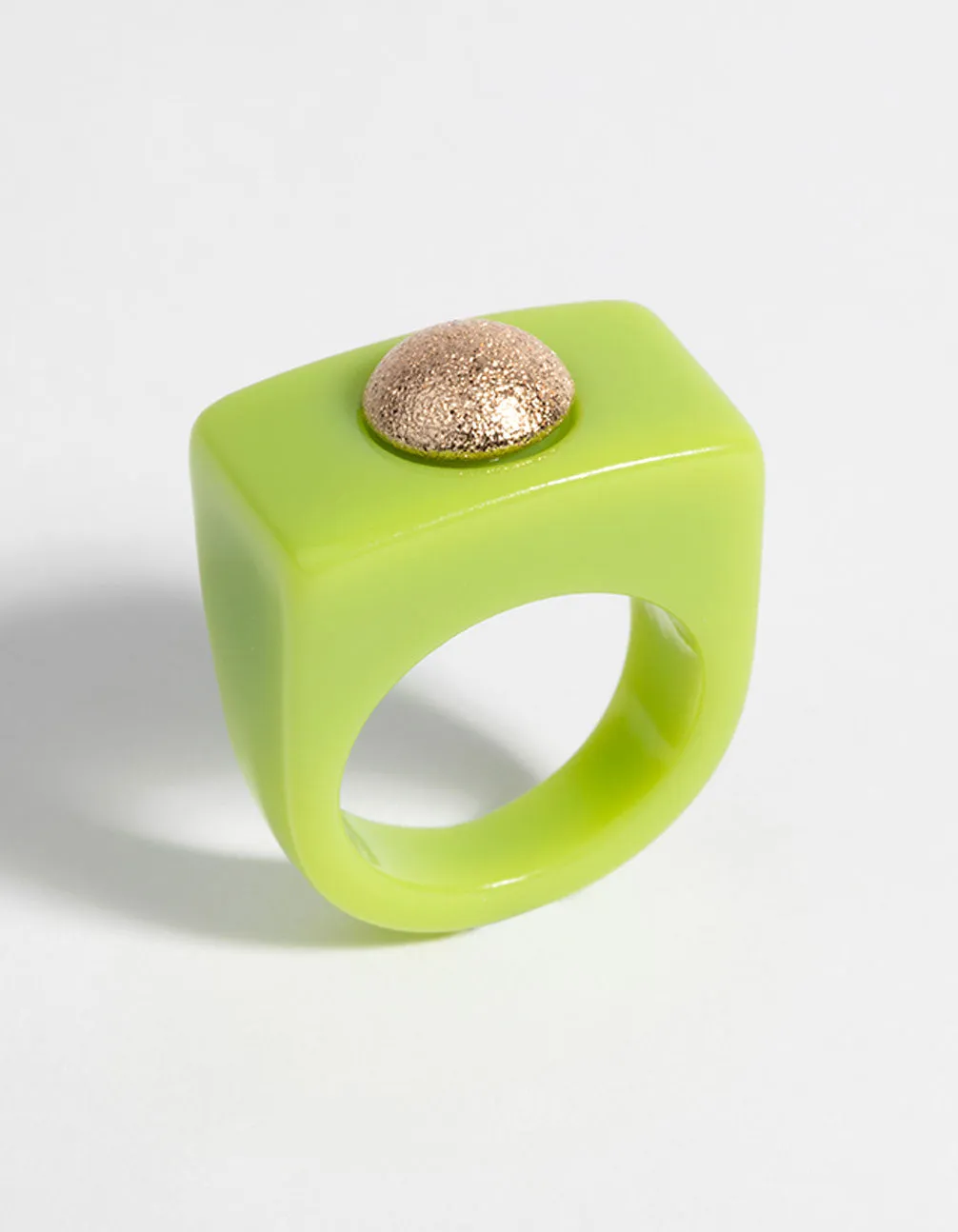 90s Green & Gold Plastic Ring