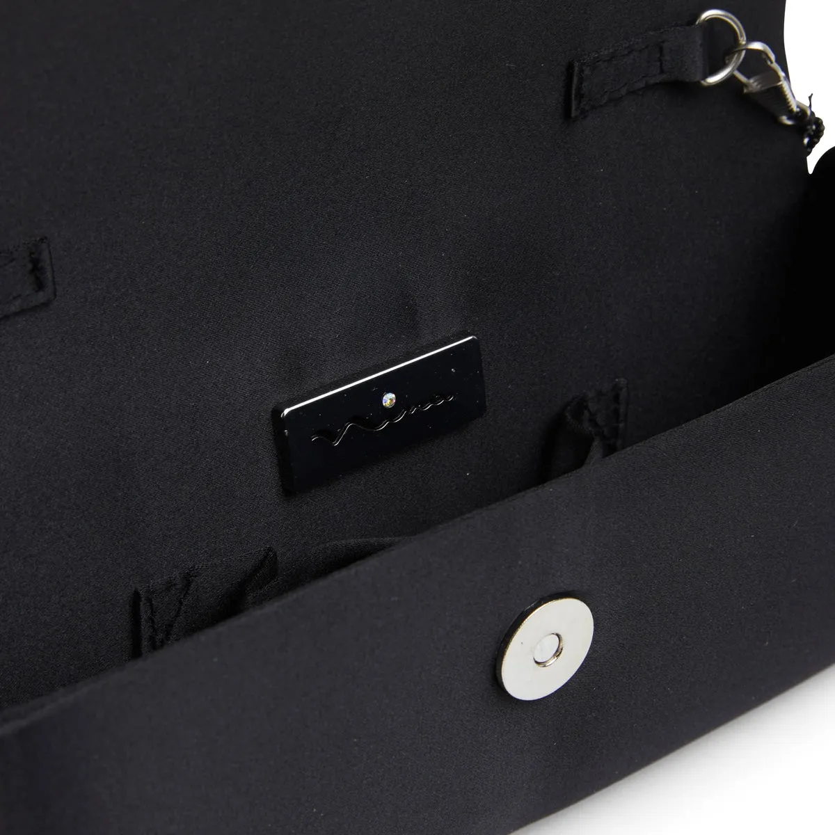 Addy Handbag in Black Smooth Fabric