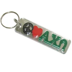 Alpha Chi Omega Peace Love Keychain - Craftique cqPLKC