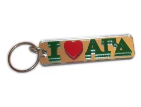 Alpha Gamma Delta I Love Keychain - Craftique cqMHK