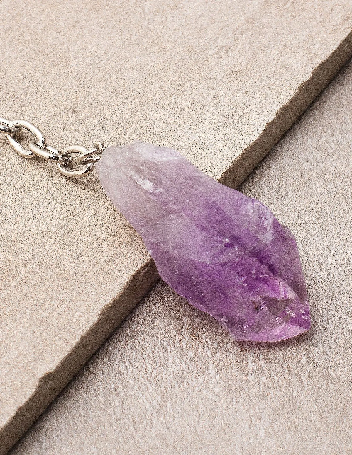 Amethyst Crystal Keychain