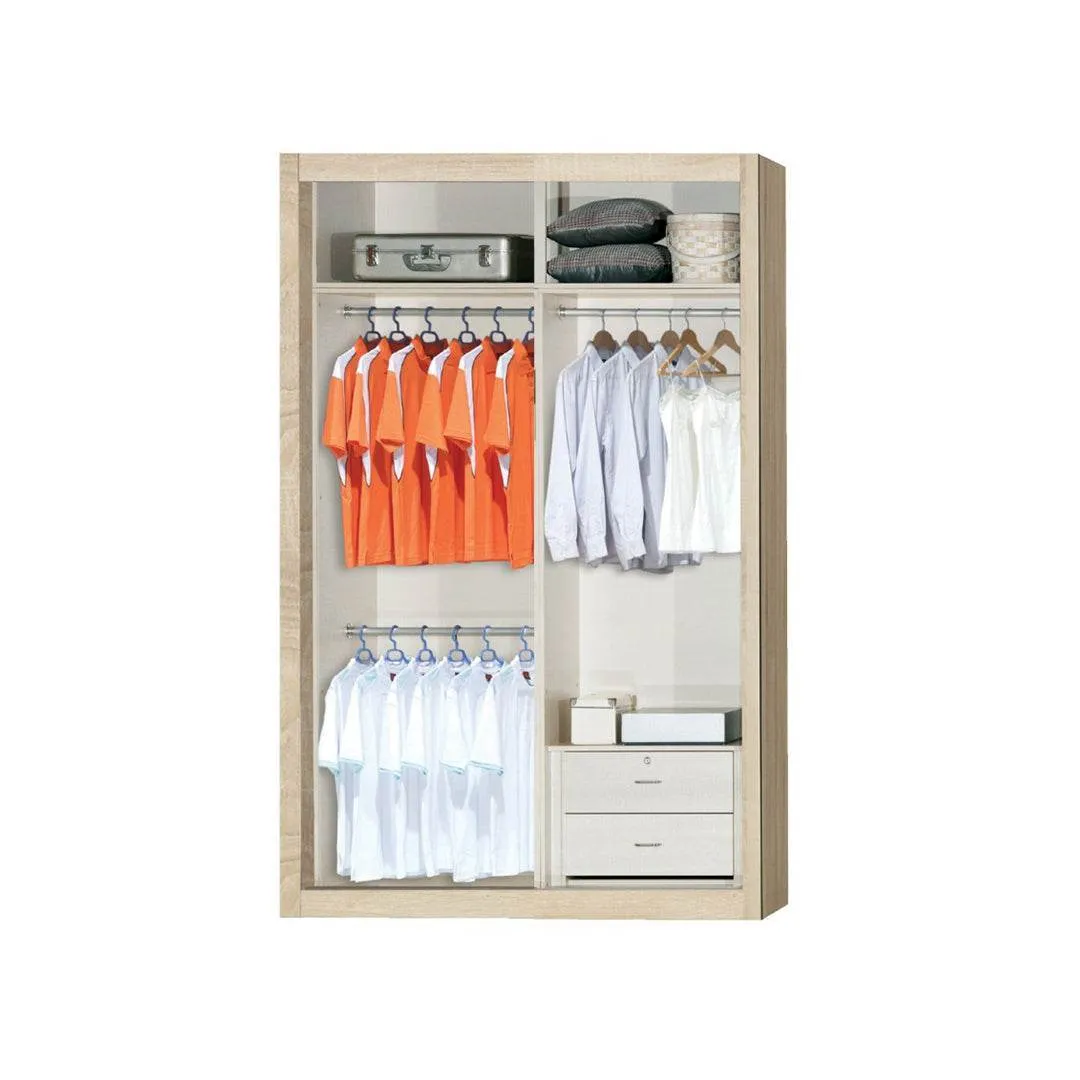 Angelina Modular Wardrobe (Light Oak with Frosted Glass)