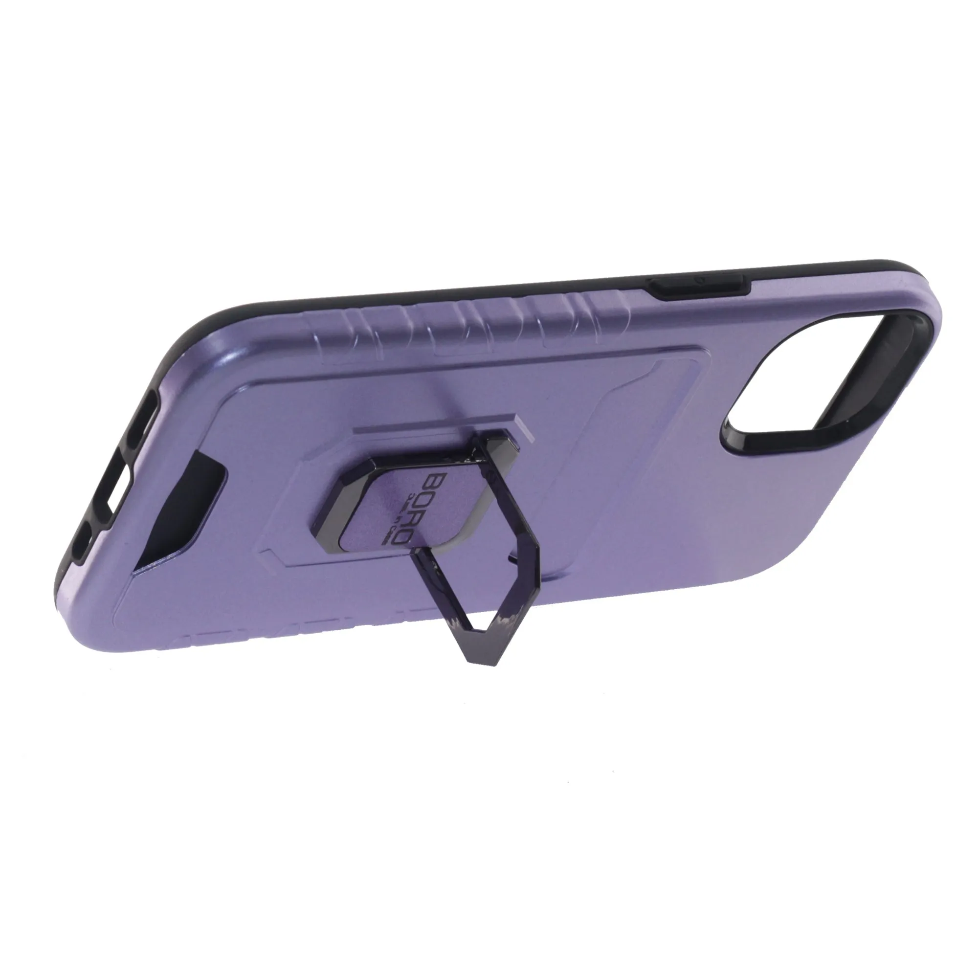 Apple iPhone 11 Case (BORO) Magnetic Ring Armor Case with Card Holder, Color Purple