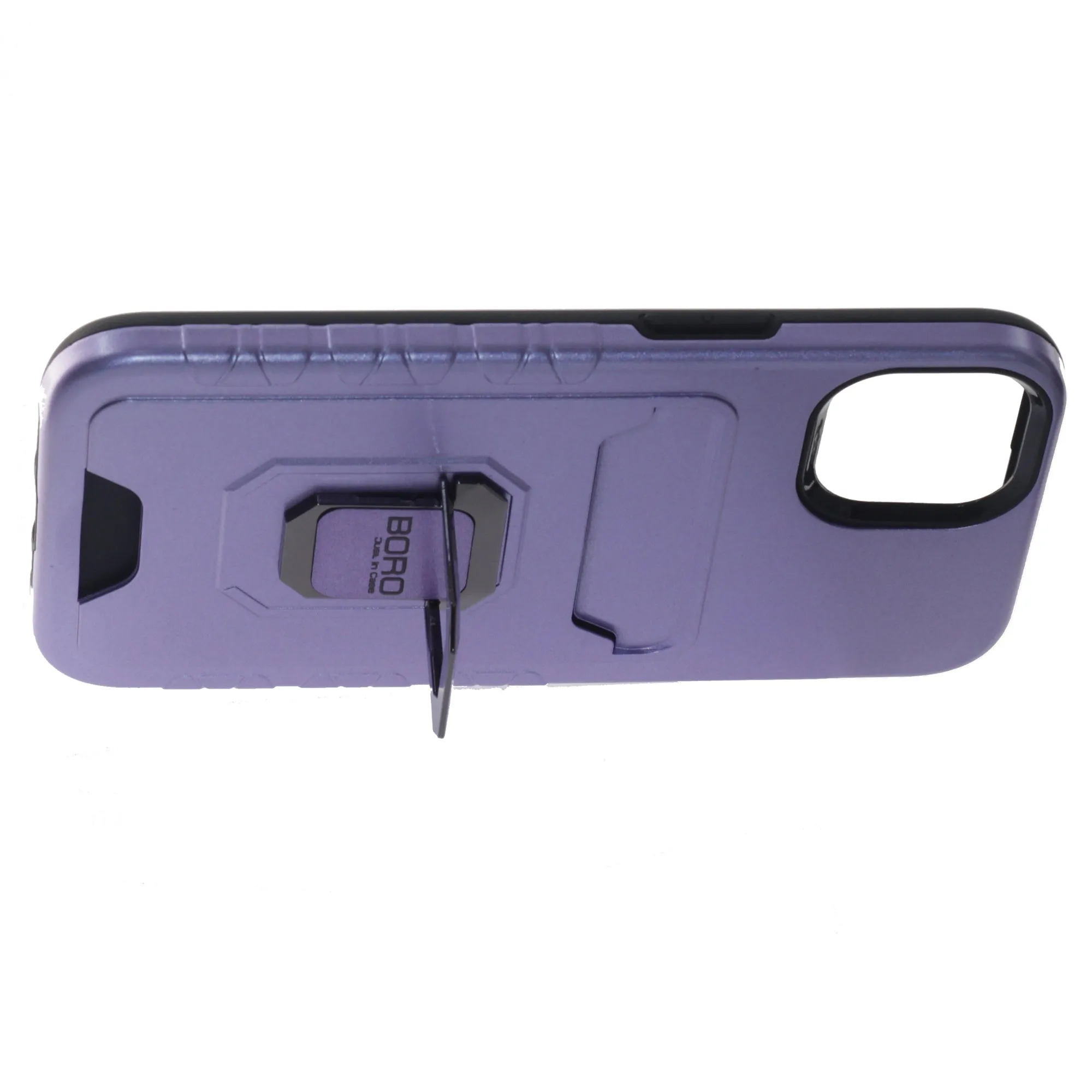 Apple iPhone 11 Case (BORO) Magnetic Ring Armor Case with Card Holder, Color Purple