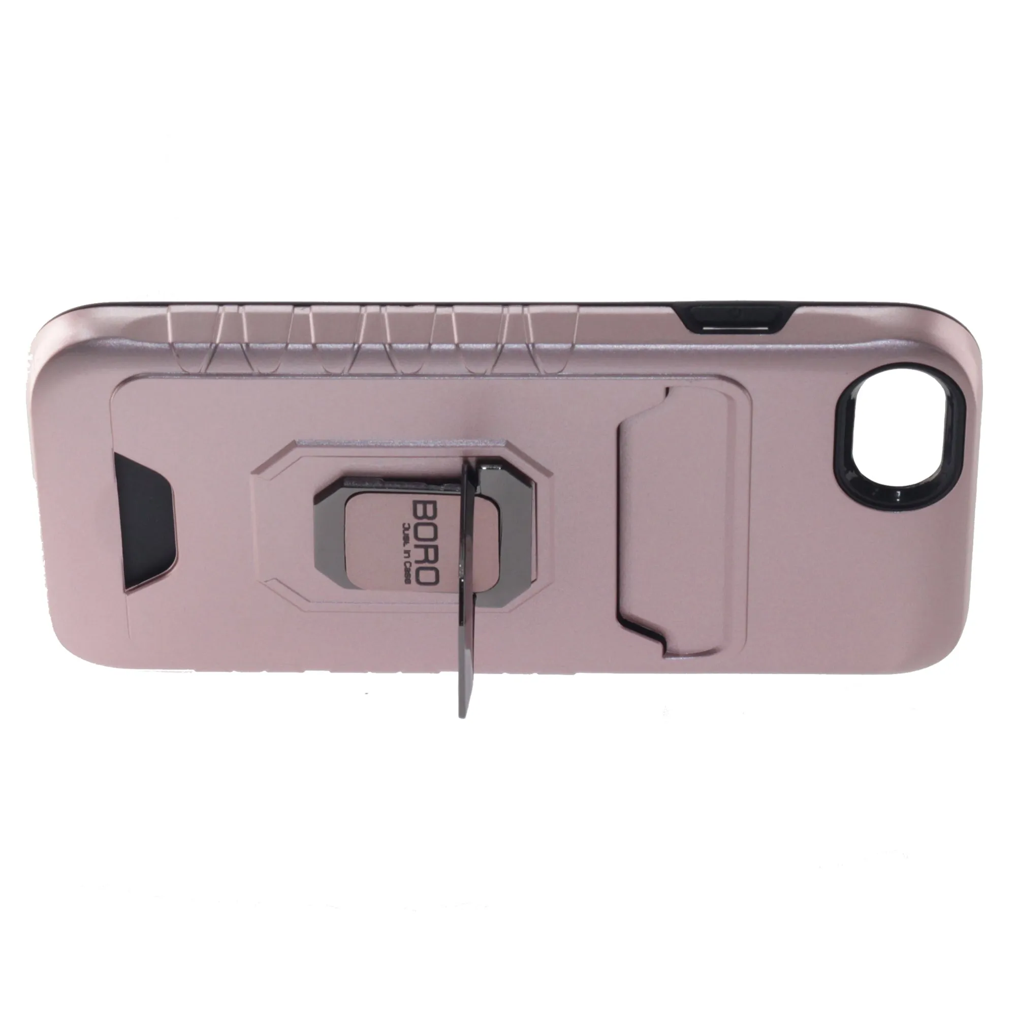 Apple iPhone 6/7/8/Plus Case, (BORO) Magnetic Ring Armor Case with Card Holder, Color Rose Gold