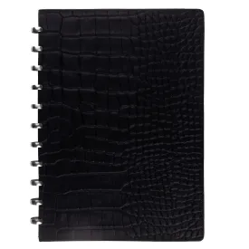 Sure! Black Leather Atoma Pur Croco Notebook 210 x 295 - Large Size