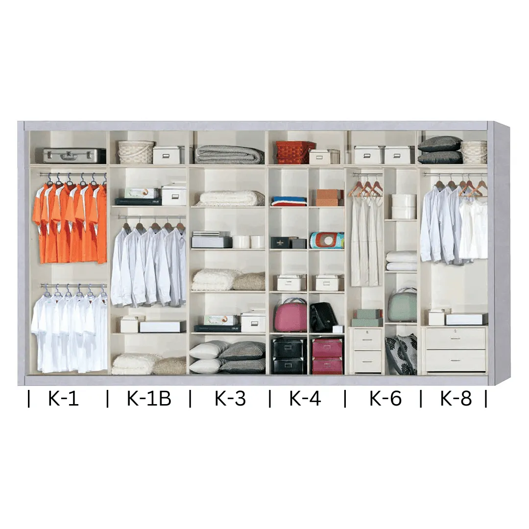 Audrey Modular Wardrobe (White with Black Glass)