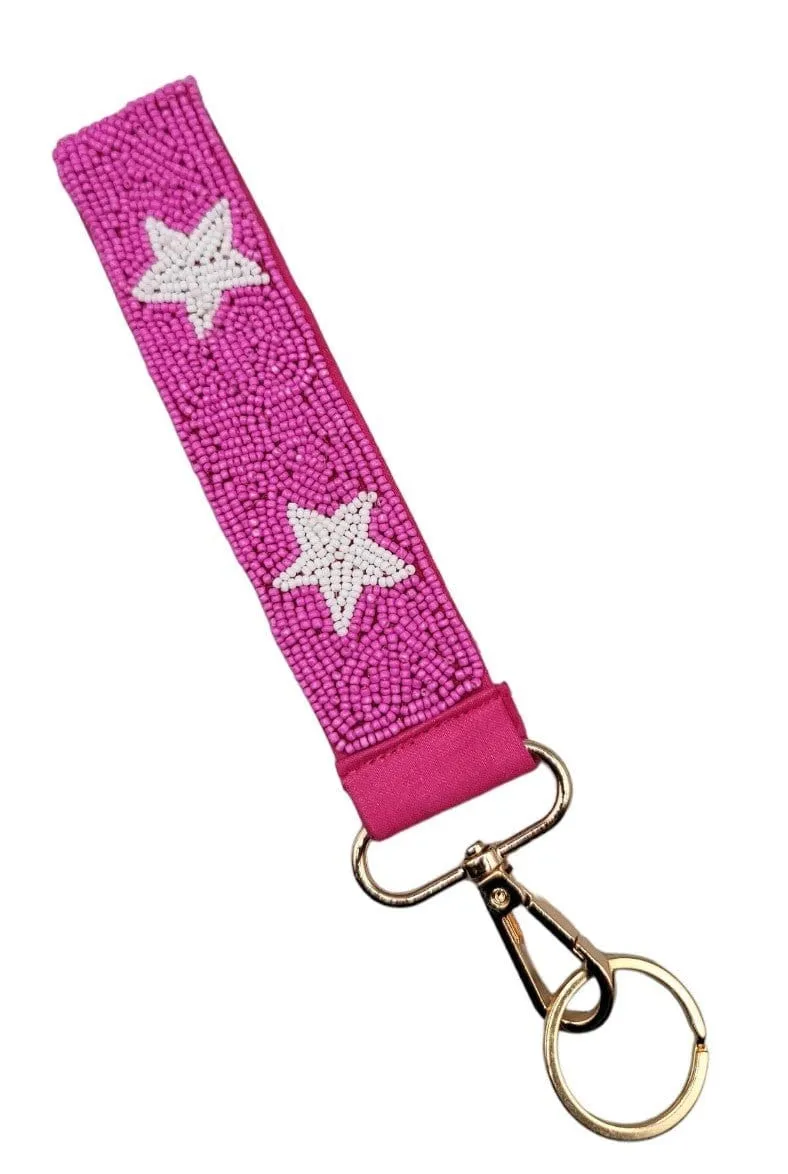 BAH001 Star Beaded Keychain Wristlet