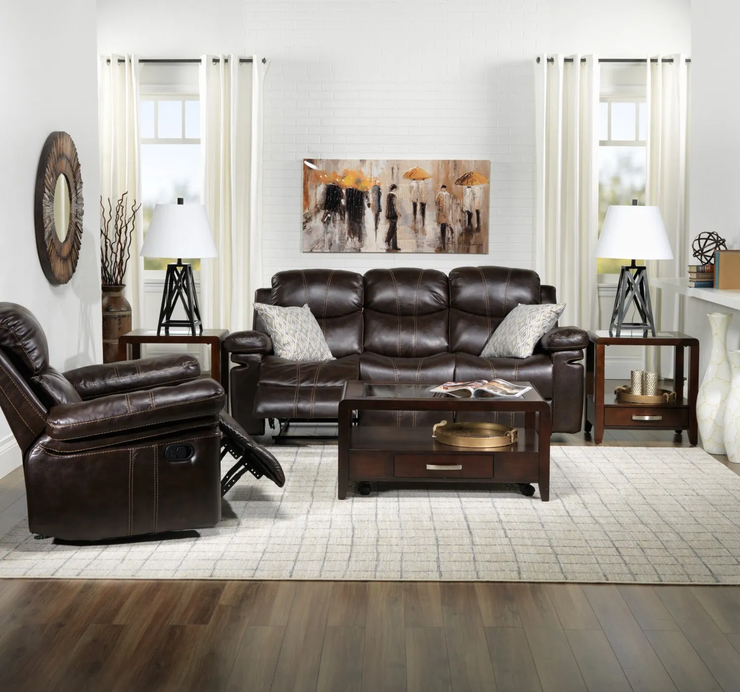 Barcelona Reclining Sofa - Brown