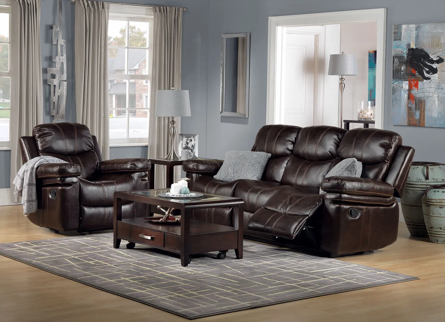 Barcelona Reclining Sofa - Brown