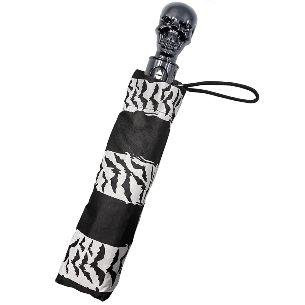 Bat Swirl Skull Handle Umbrella