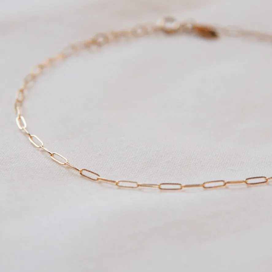 Bitsy Paperclip Chain Anklet