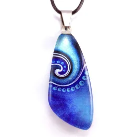 Blue Triangle Dot Wave Pendant