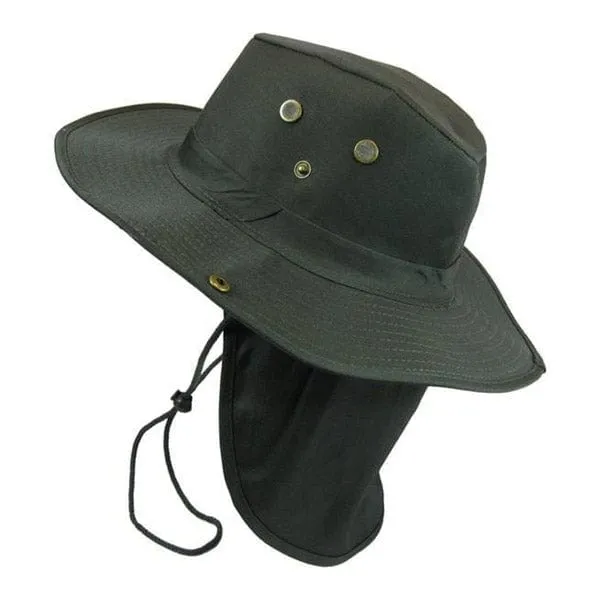 Bucket Hats - Black with Back Flap