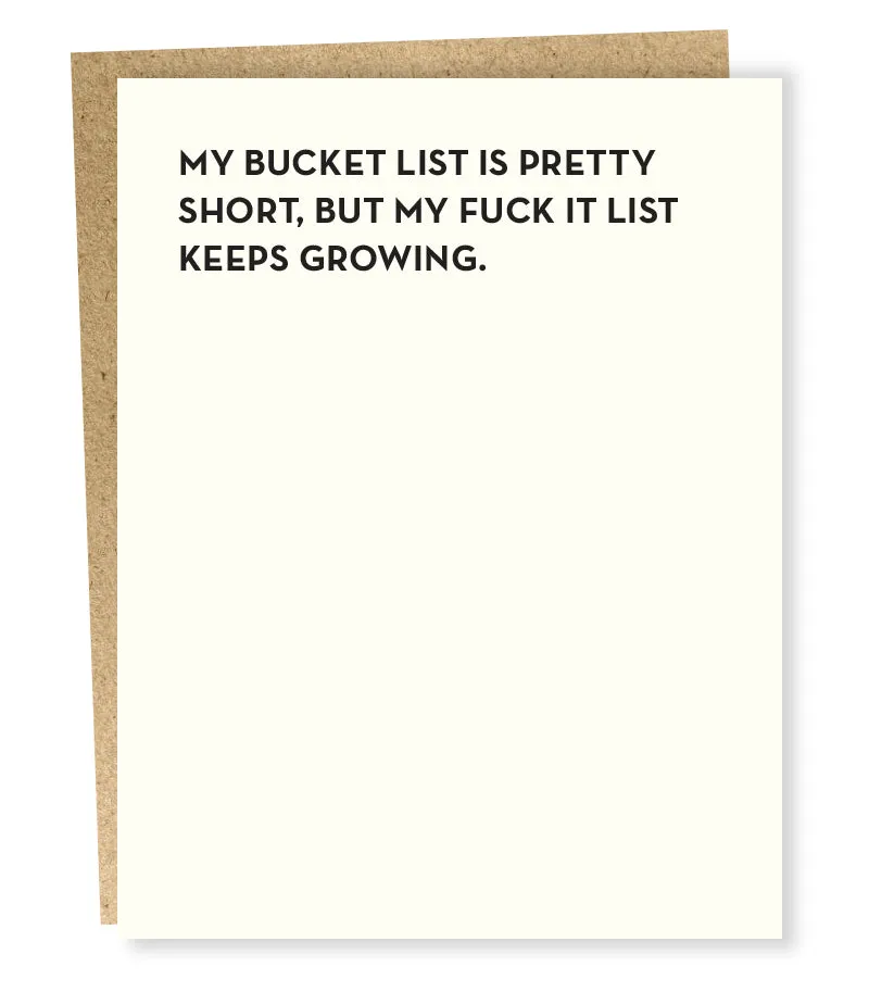 bucket list card