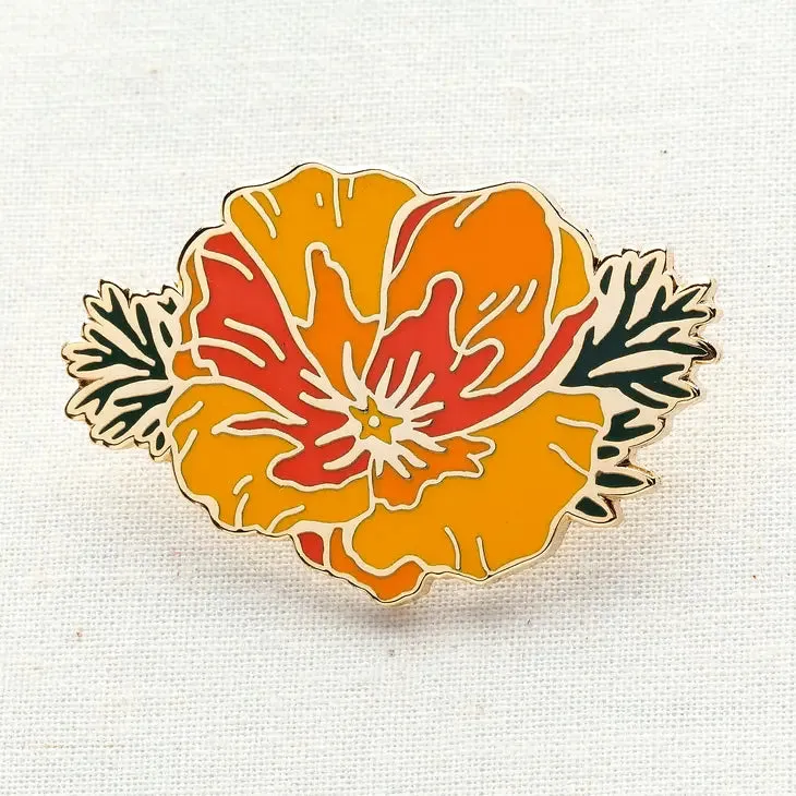 California Poppy Pin