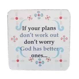 C&F Wooden Quote Magnet - If Your Plans Don't Work Out