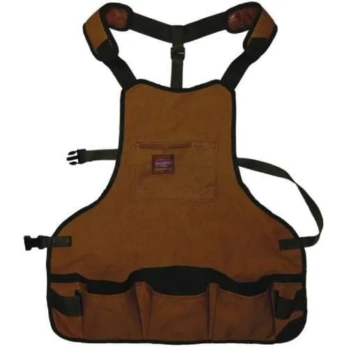 Canvas Bib Tool Apron with 16 Pockets and Dual Hammer Loops