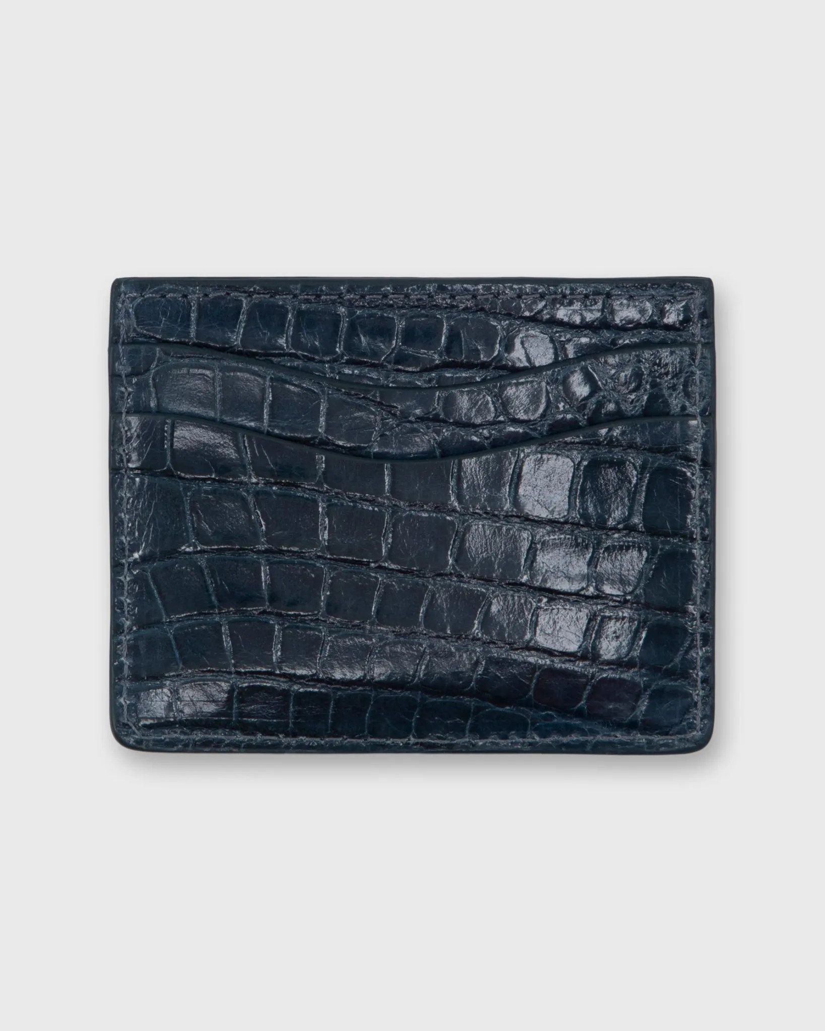 Card Holder in Blue Glazed Alligator