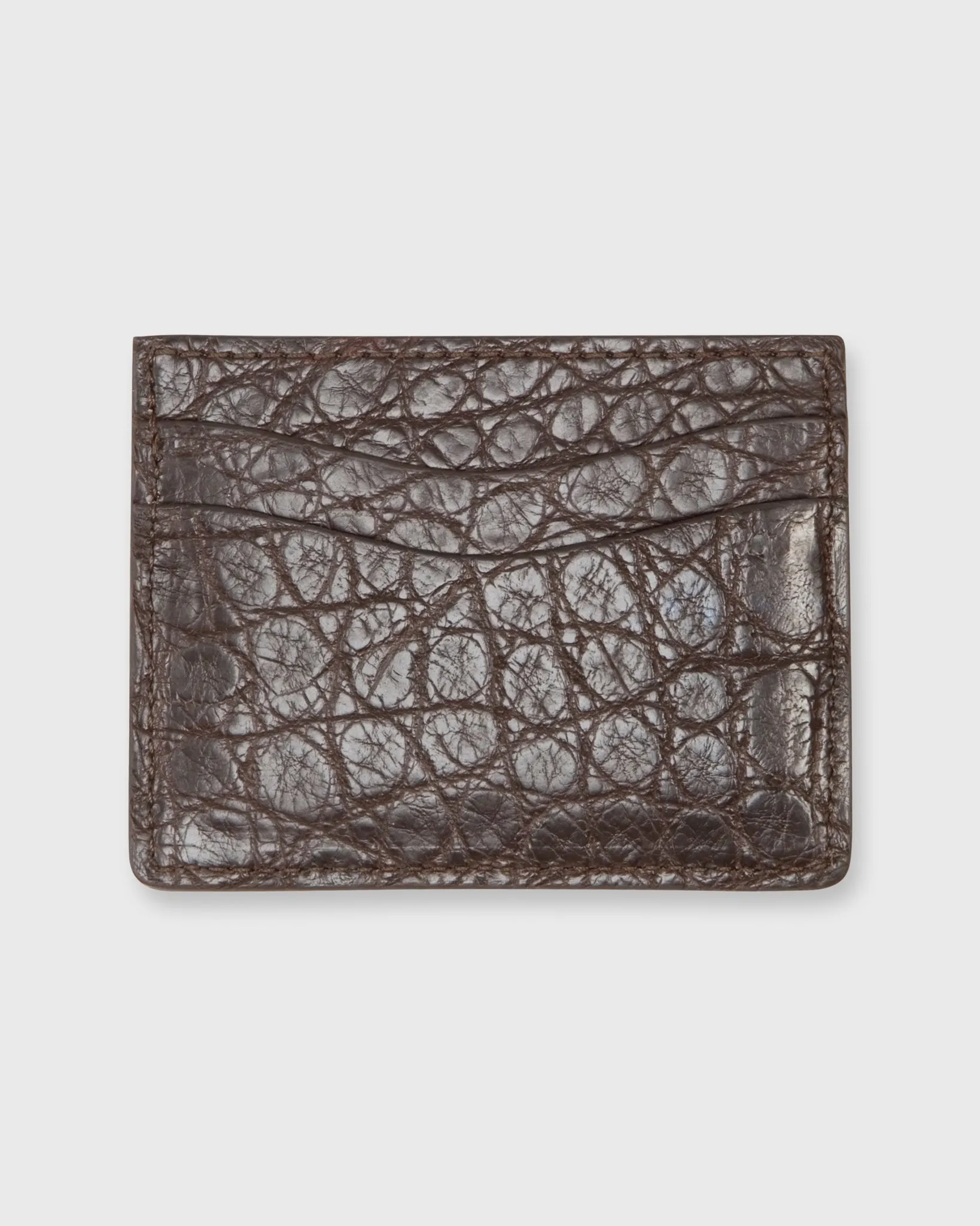 Card Holder in Chocolate Matte Alligator