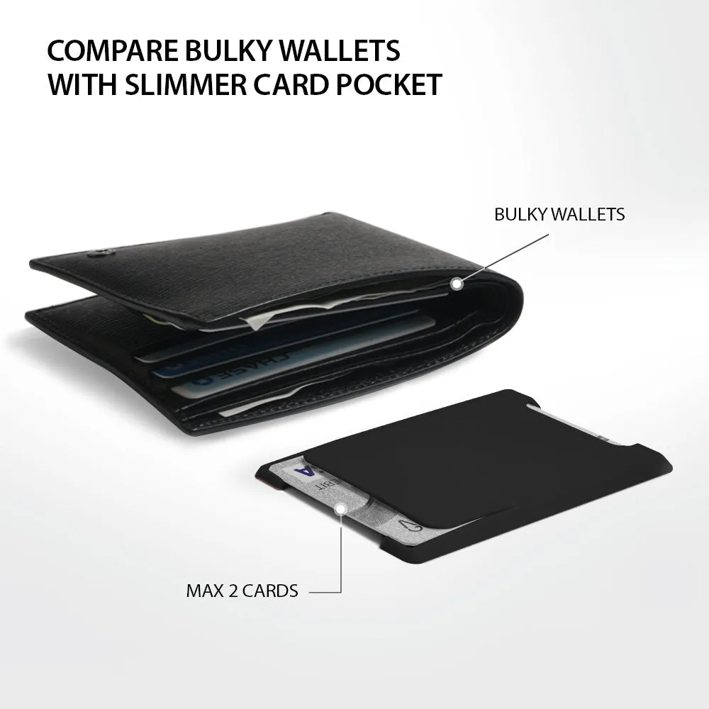 Card Holder | Slot [Solid - 2 Cards] [2 Pack] - Black