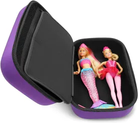 CASEMATIX Travel Doll Case Compatible with Up to 3 Barbie Dolls and Doll Accessories, Toy Organizer Storage Case for Clothes and More