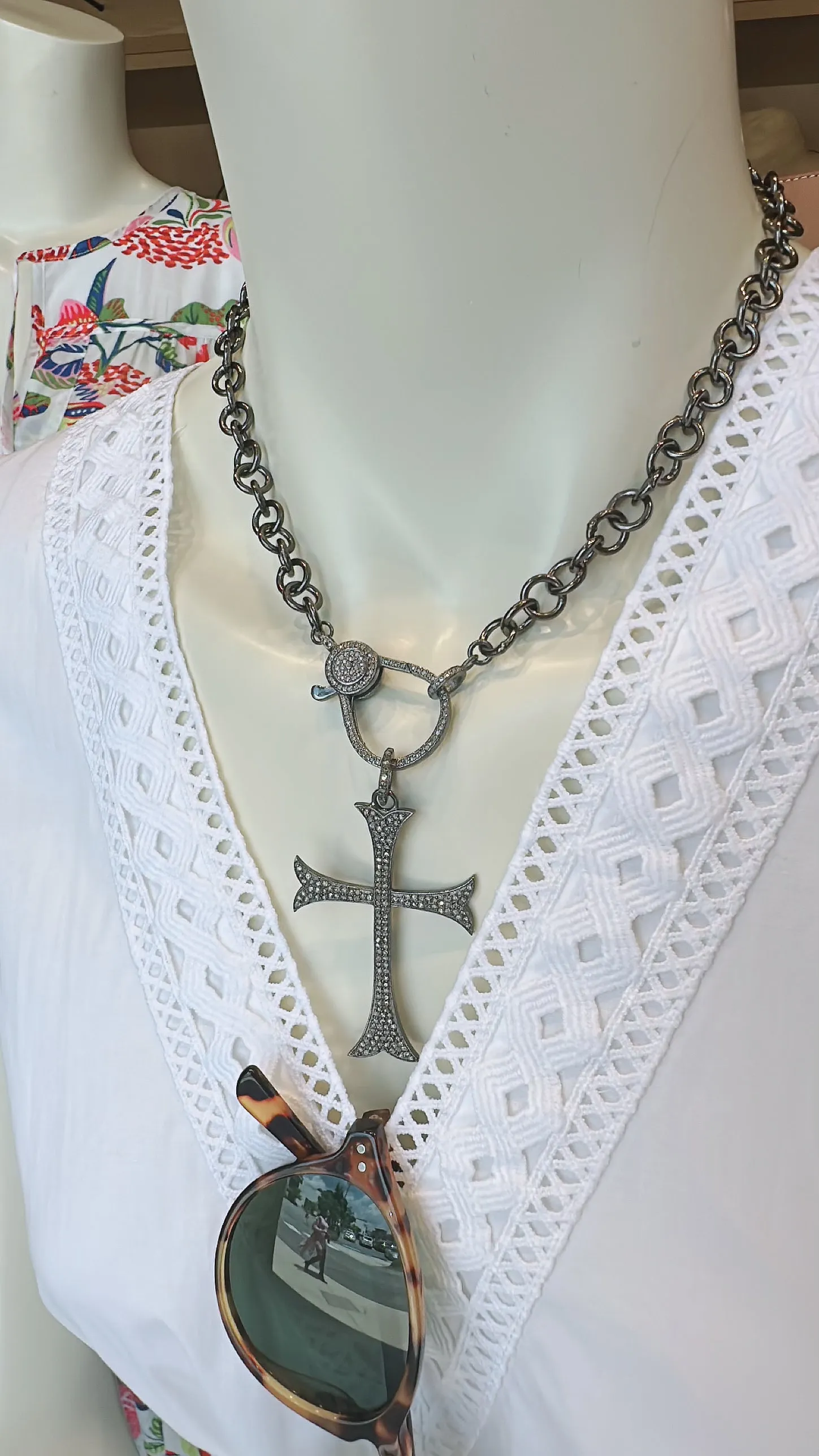 Chain with Pave Diamond Lock Necklace