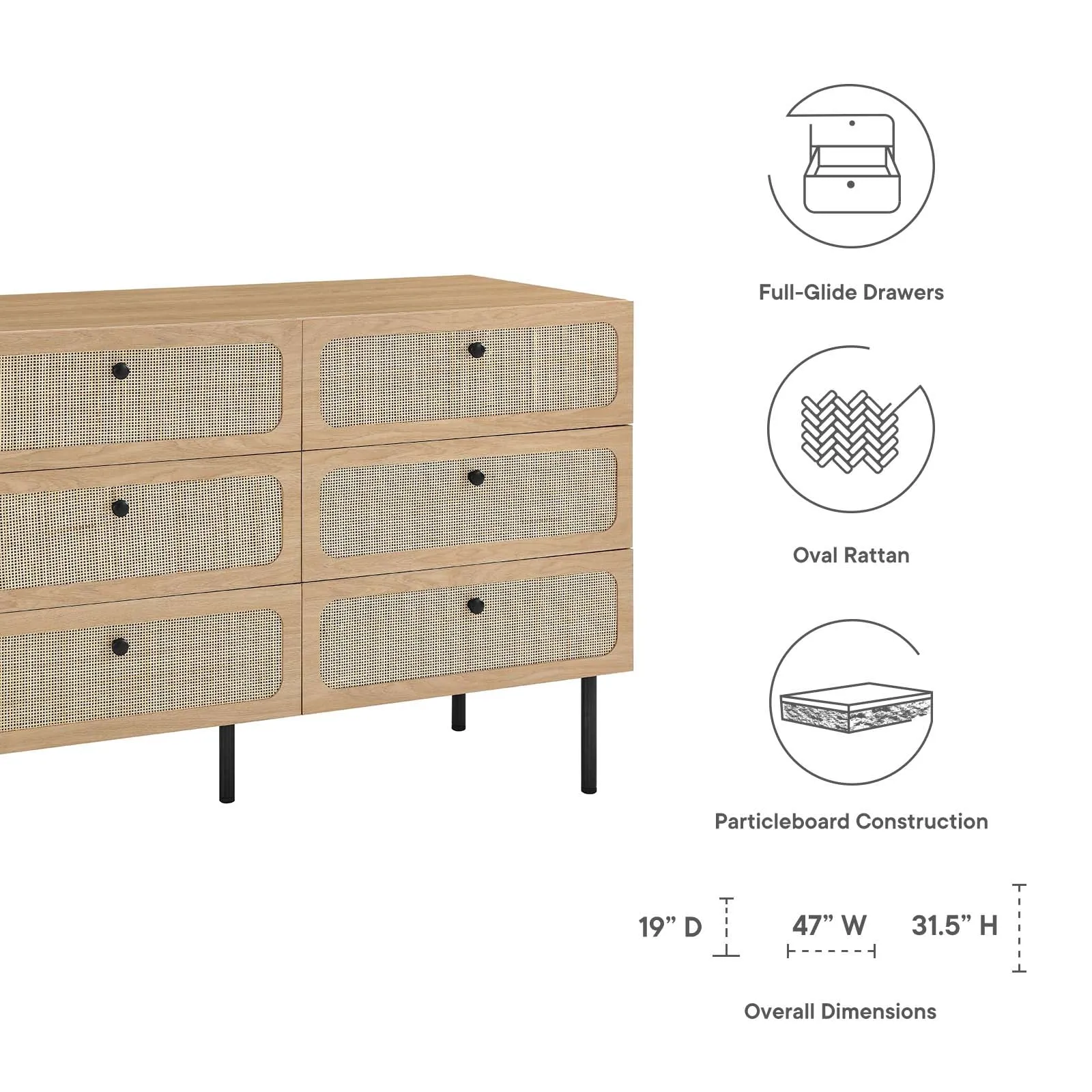 Chaucer 6-Drawer Compact Dresser by Modway