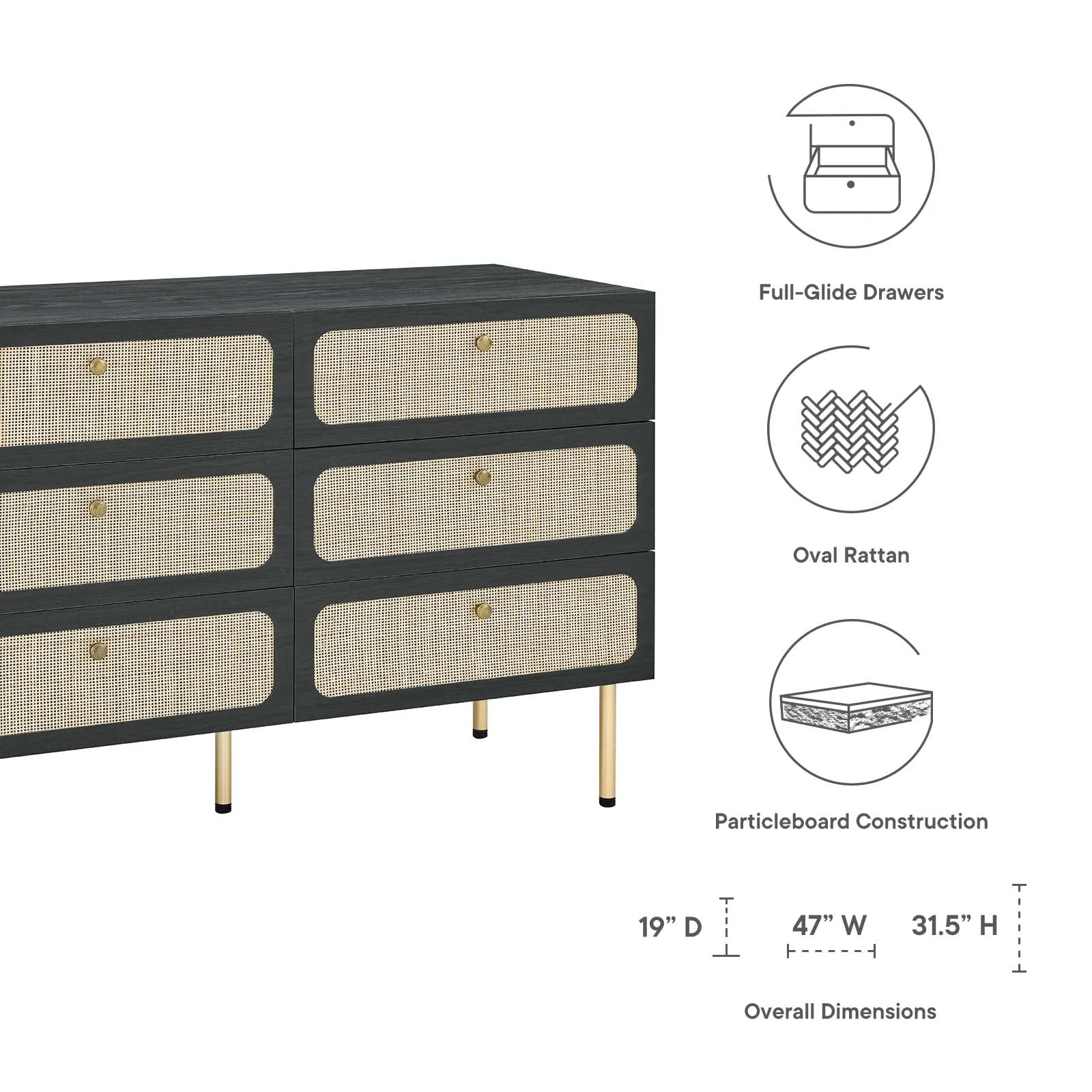 Chaucer 6-Drawer Compact Dresser by Modway