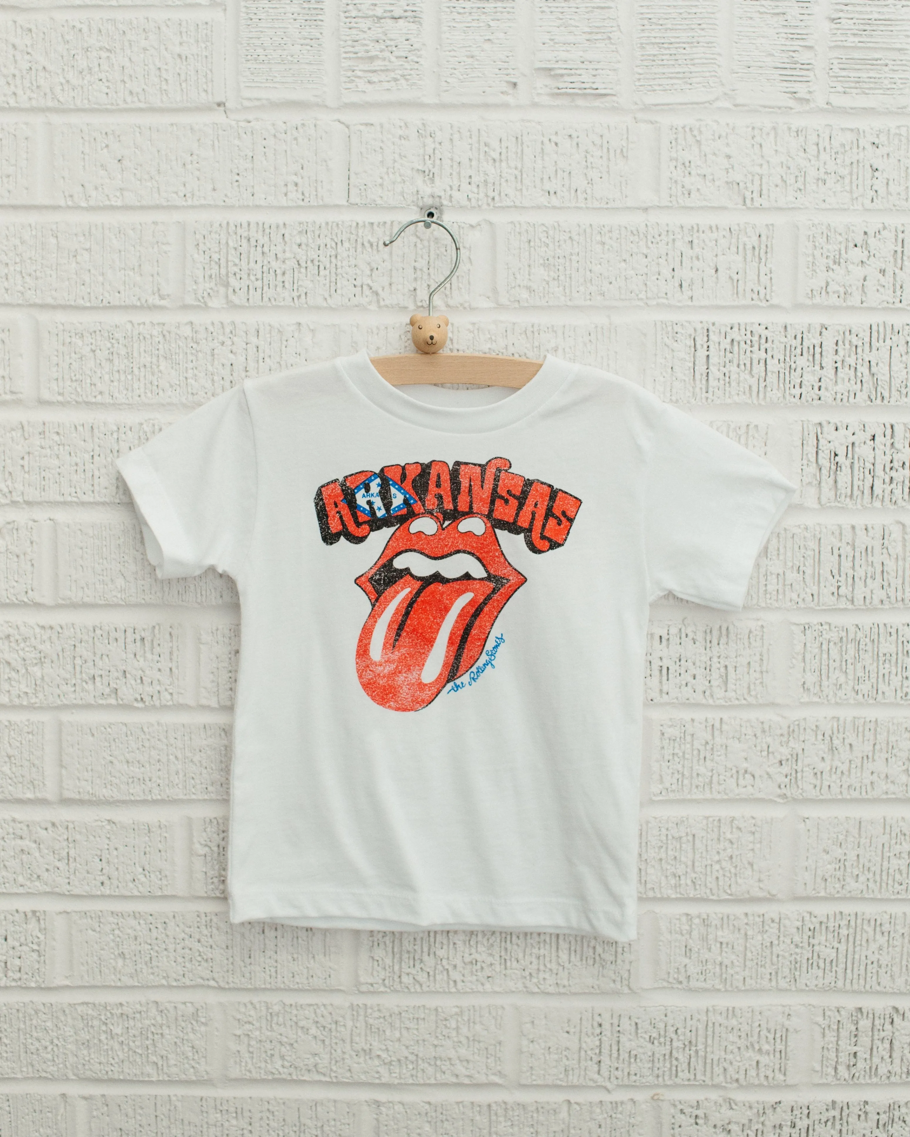 Children's Rolling Stones Arkansas Flag Rocker White Tee